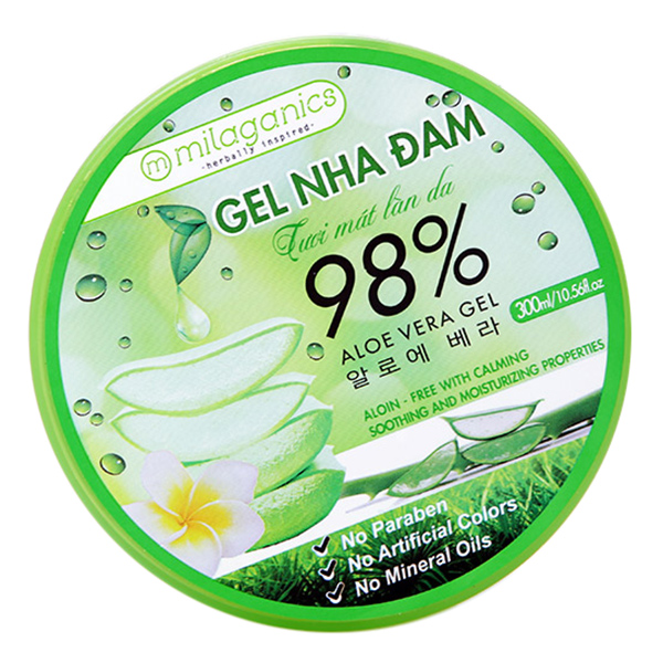 Combo 2 Gel Nha Đam Tươi Mát Làn Da Milaganics (300ml/Hộp)